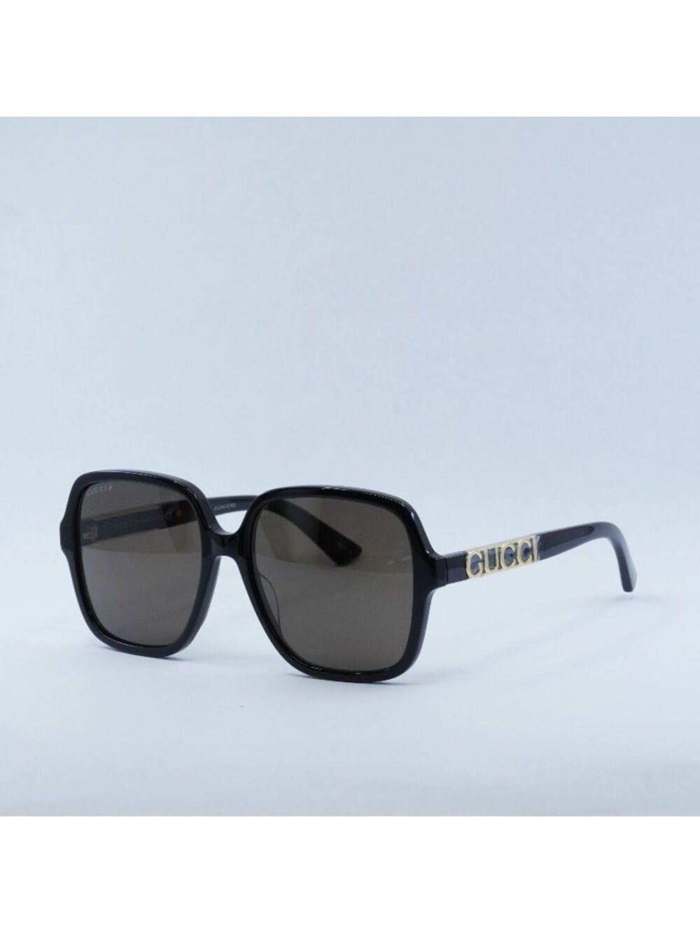 Gucci GG1189S 001 Sunglasses - Black Square Frame, Brown Polarized Lenses